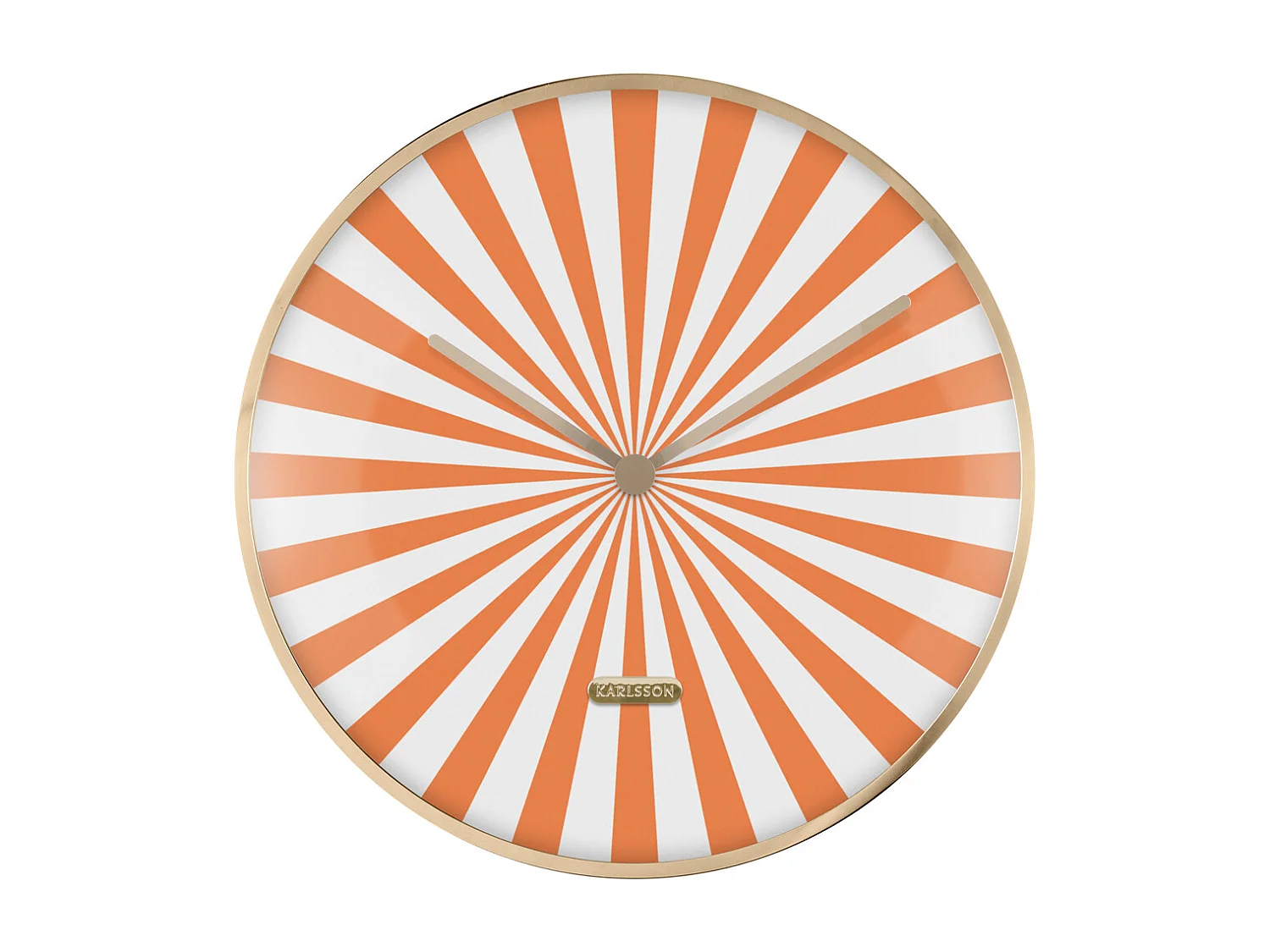 Horloge murale Candy Swirl Dome - Orange vif et blanc - Ø40cm