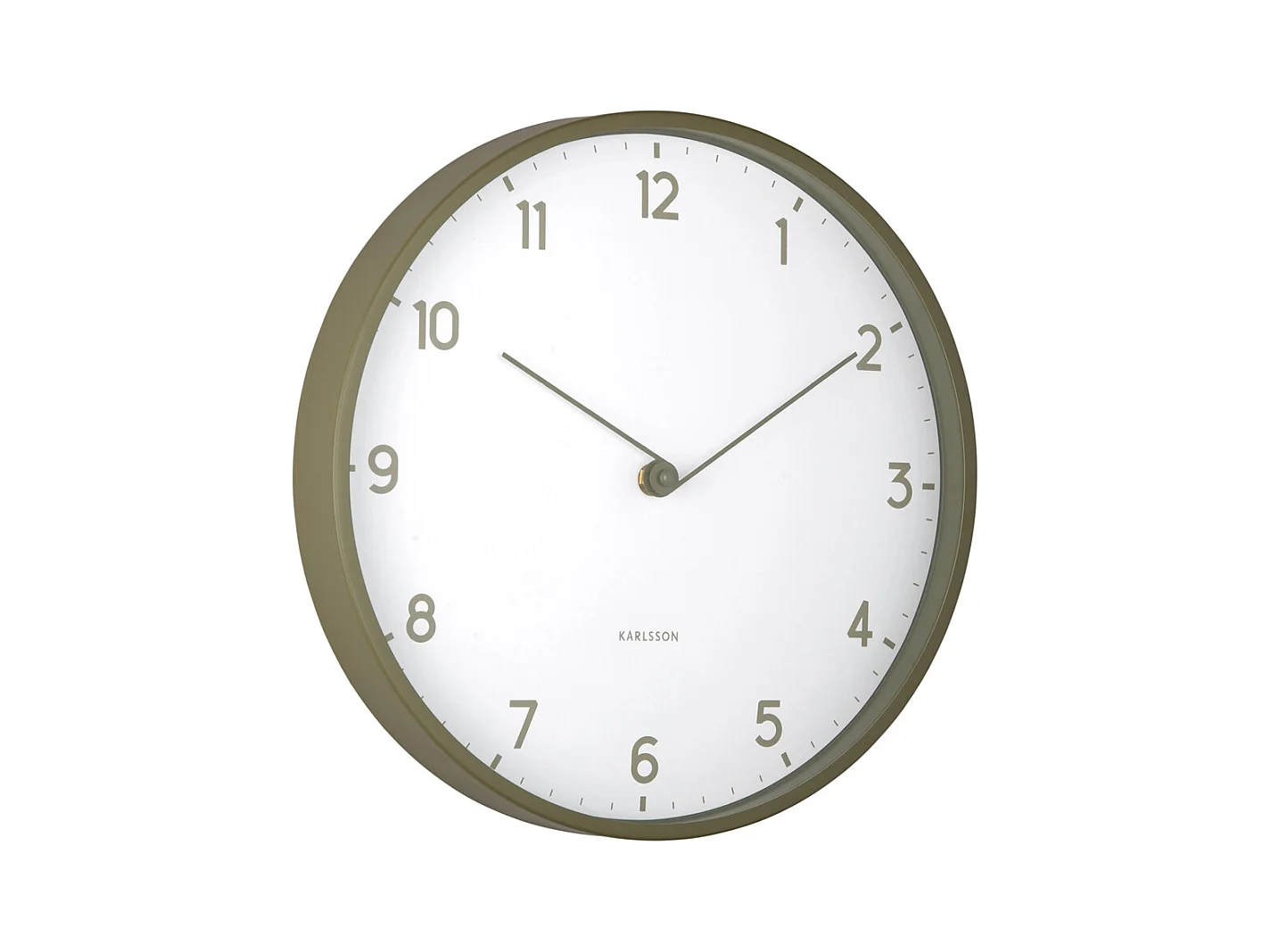 Horloge murale Sencillez - Vert armée - Ø30cm
