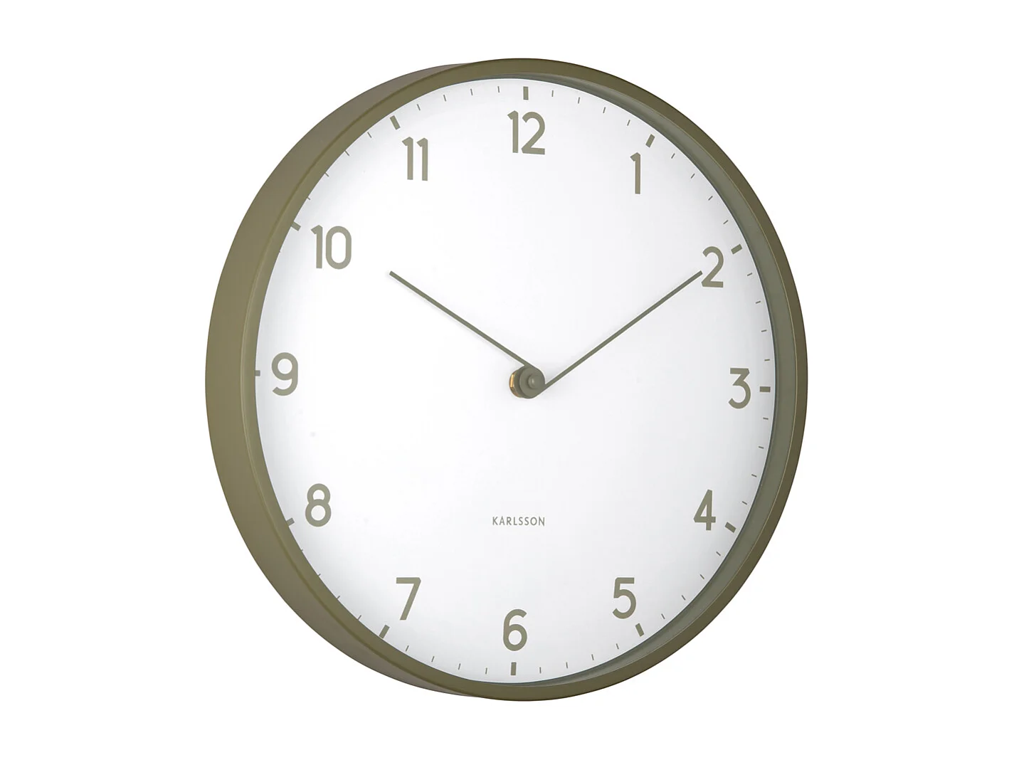 Horloge murale Sencillez - Vert armée - Ø30cm