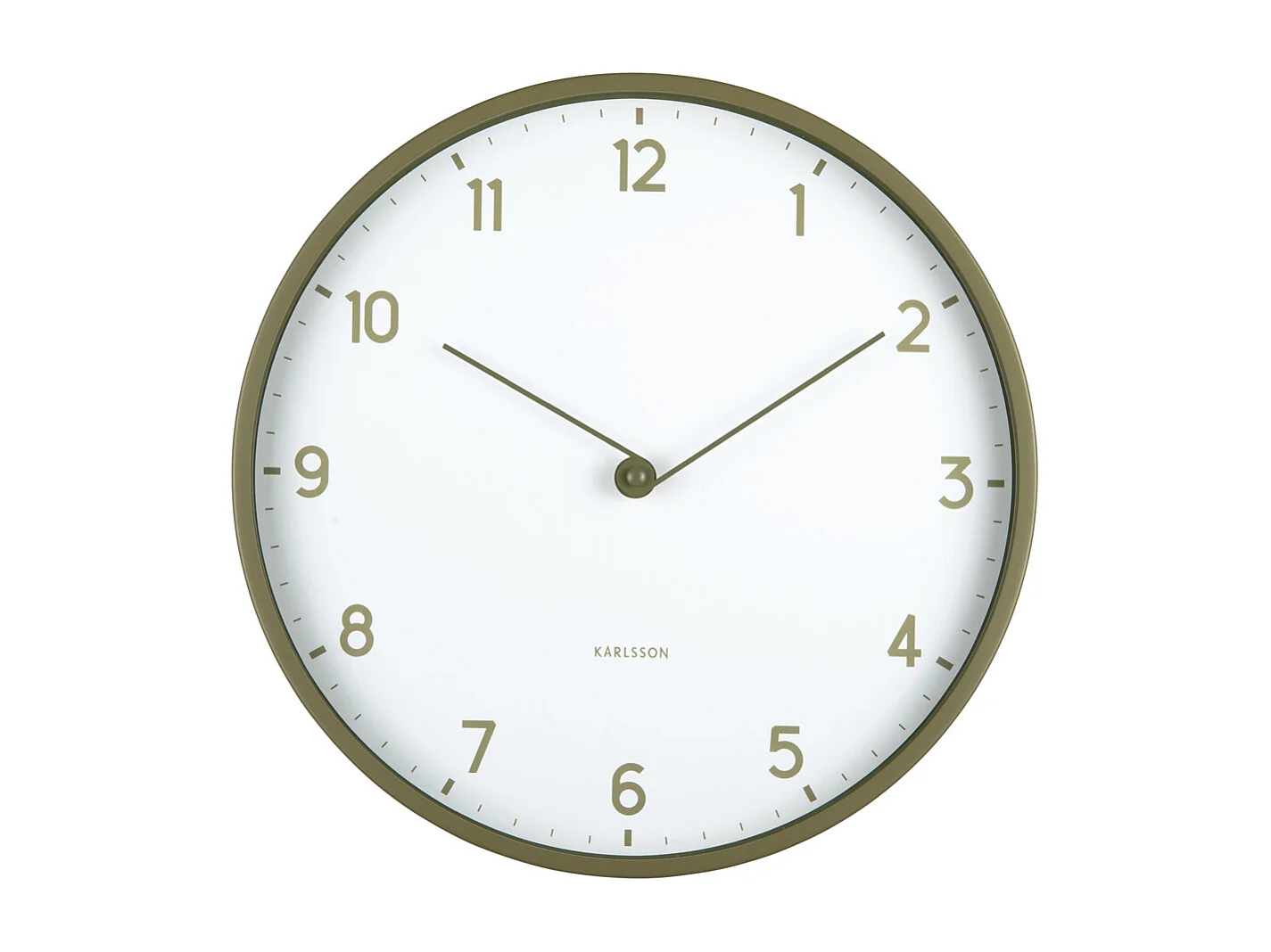 Horloge murale Sencillez - Vert armée - Ø30cm