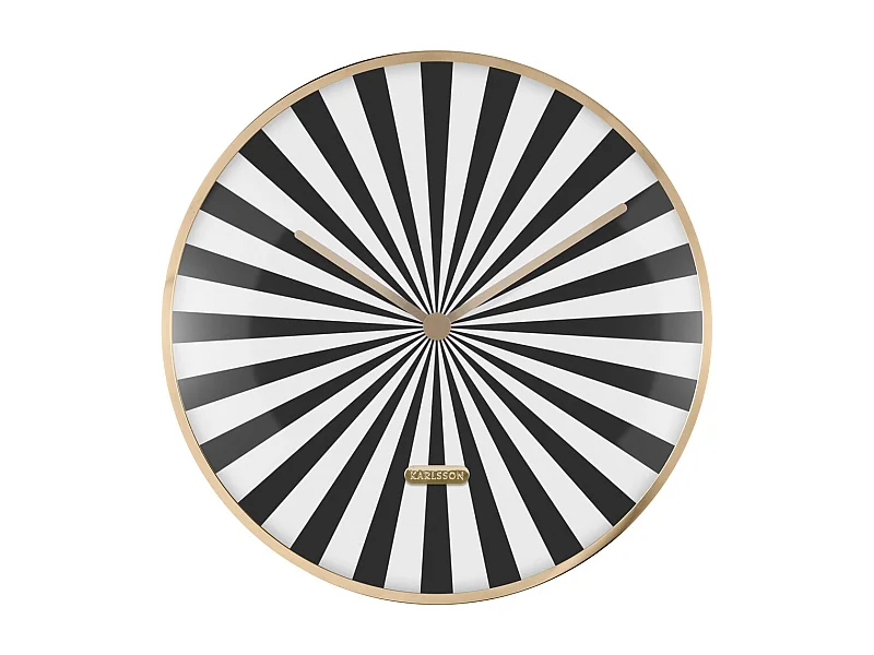 Horloge murale Candy Swirl Dome - Noir et blanc - Ø 40 cm