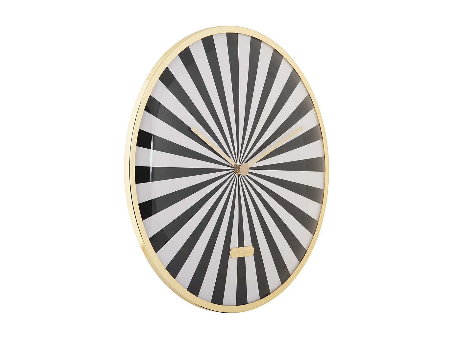 Horloge murale Candy Swirl Dome - Noir et blanc - Ø 40 cm