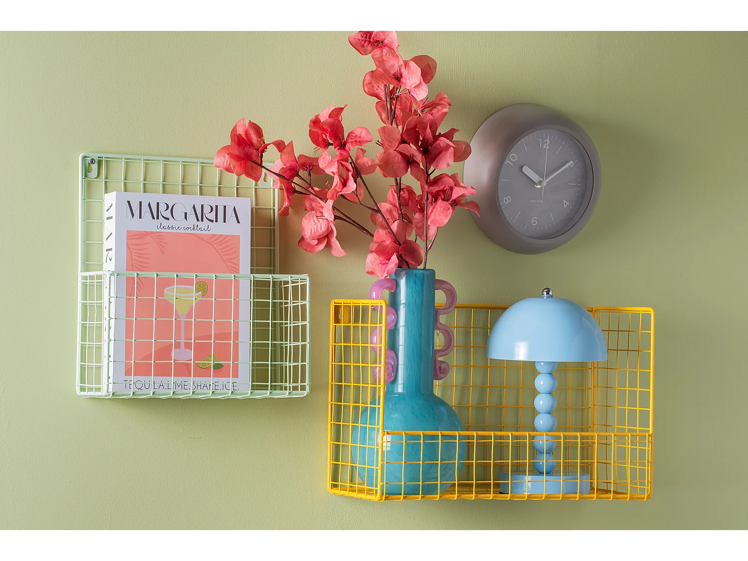 Reloj de pared Slope - Gris cálido - Ø20cm