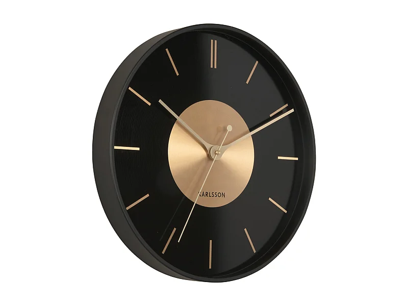 Wandklok Gold Disc - Zwart- Ø35cm