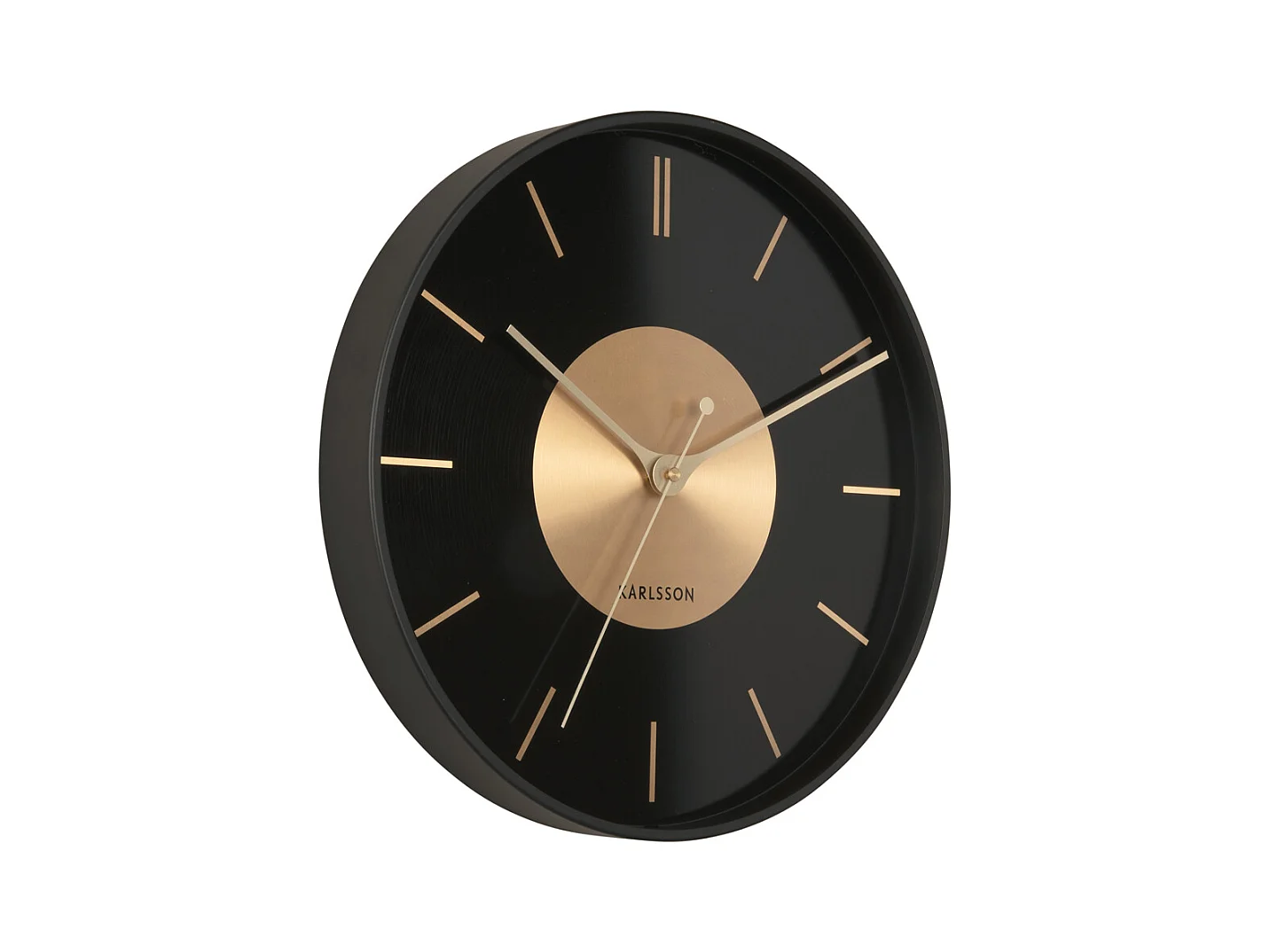 Horloge murale Disque d'Or - Noir - Ø35cm