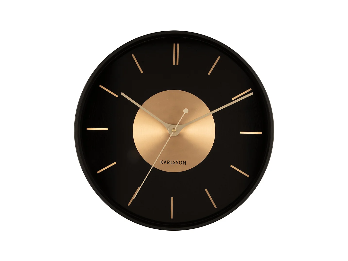 Horloge murale Disque d'Or - Noir - Ø35cm