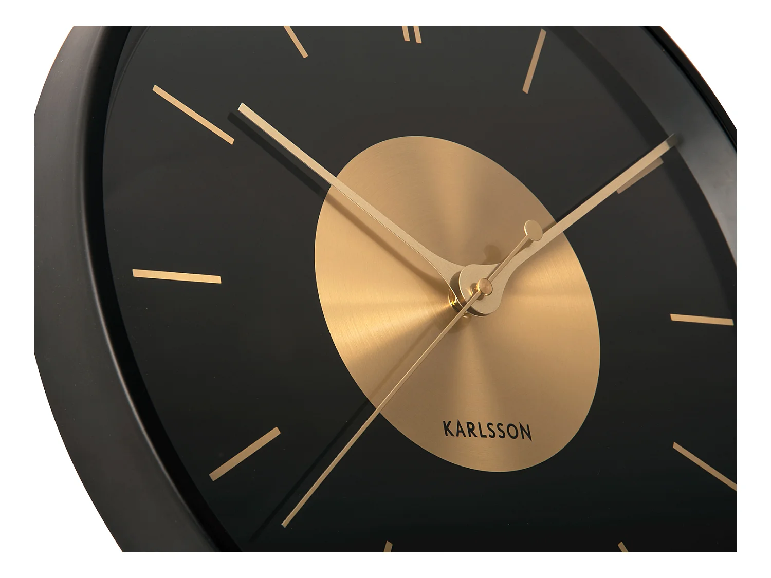 Horloge murale Disque d'Or - Noir - Ø35cm