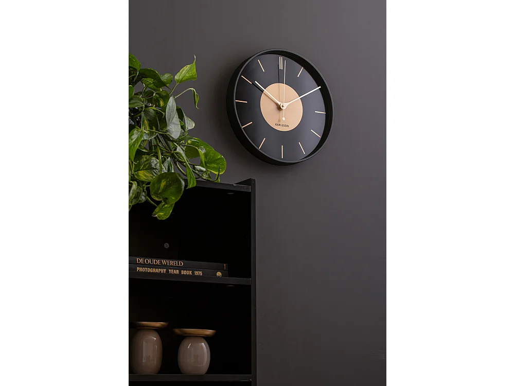 Reloj de pared Disco Dorado - Negro - Ø35cm