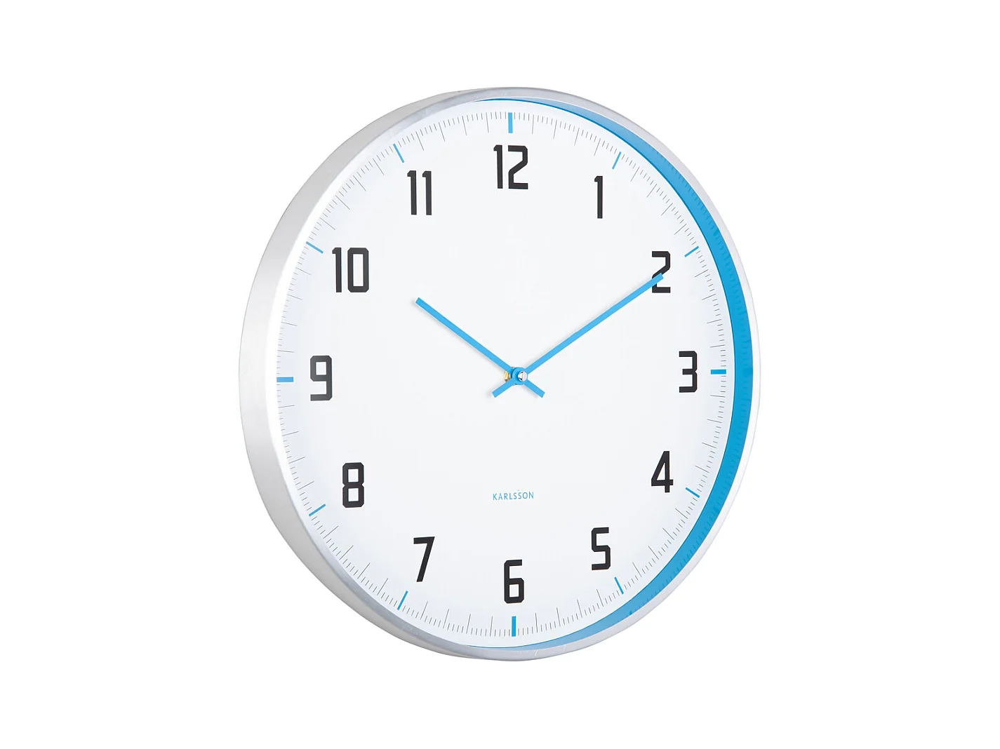 Horloge murale Sporty - Bleu vif - Ø40cm