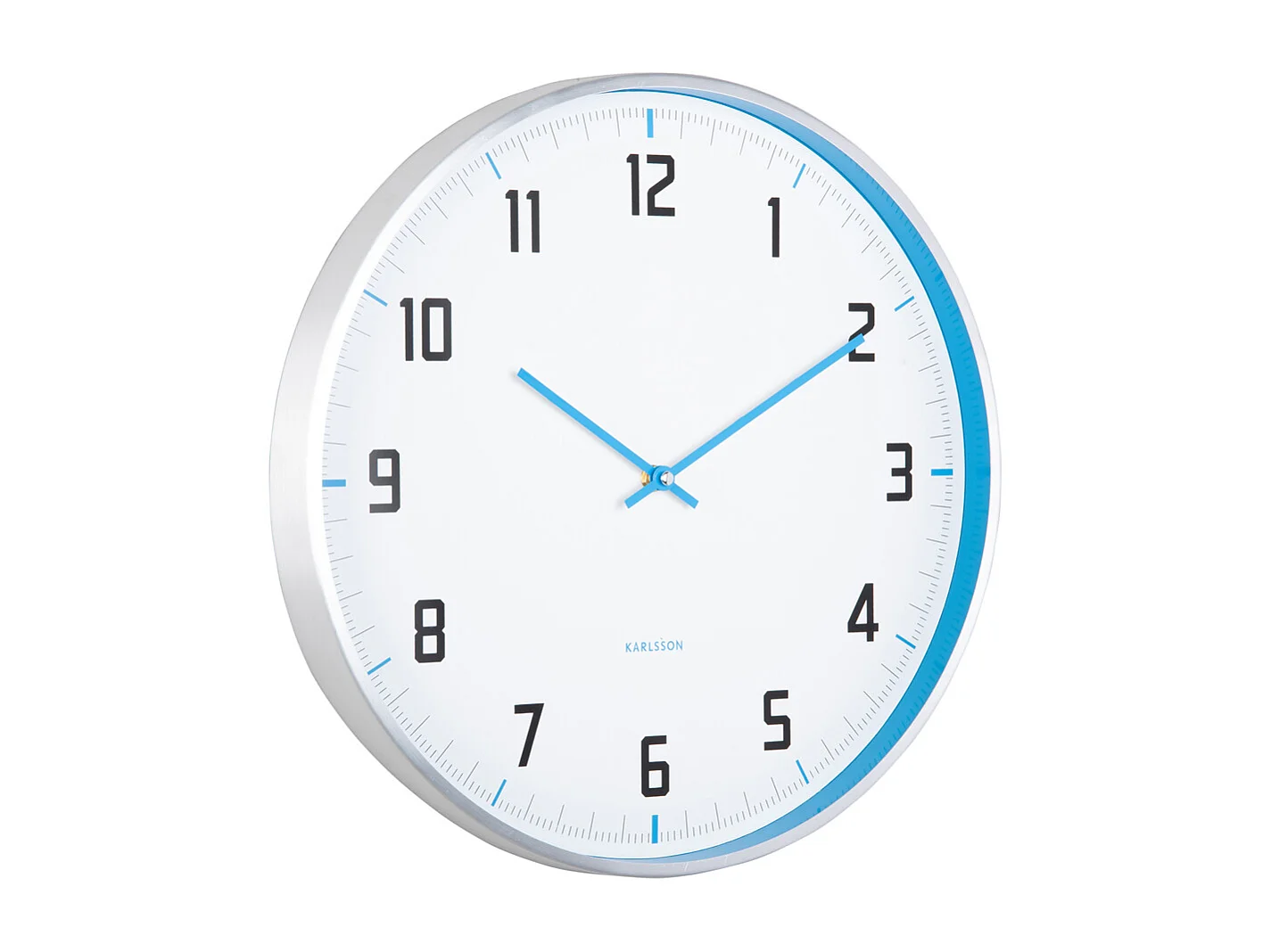 Horloge murale Sporty - Bleu vif - Ø40cm