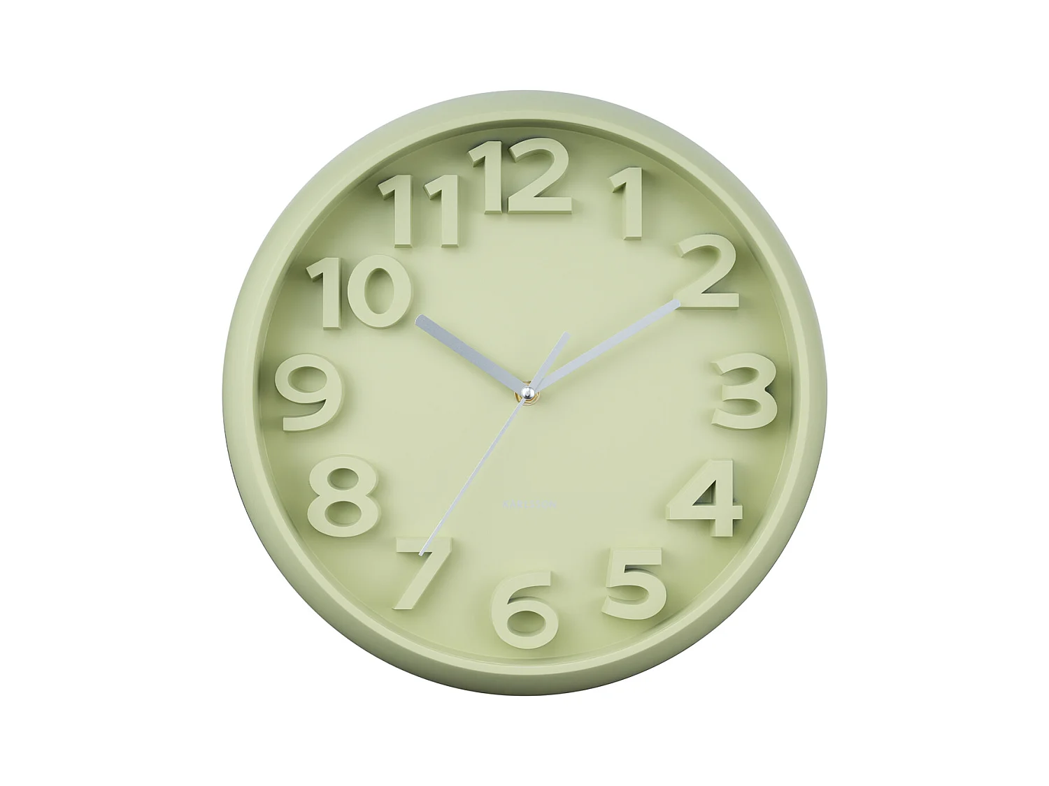Horloge murale Elevated Classic Numbers - Vert thé - Ø33,5 cm
