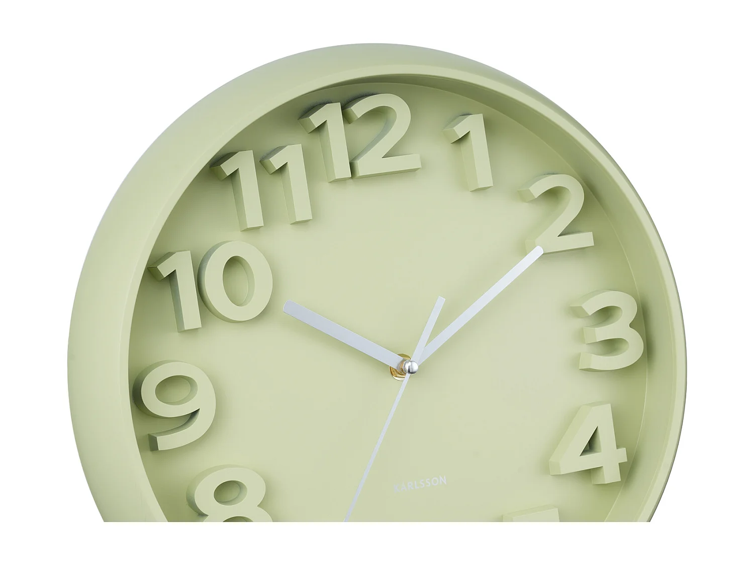 Horloge murale Elevated Classic Numbers - Vert thé - Ø33,5 cm