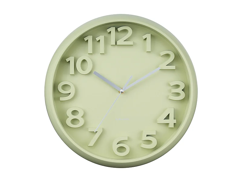 Horloge murale Elevated Classic Numbers - Vert thé - Ø33,5 cm