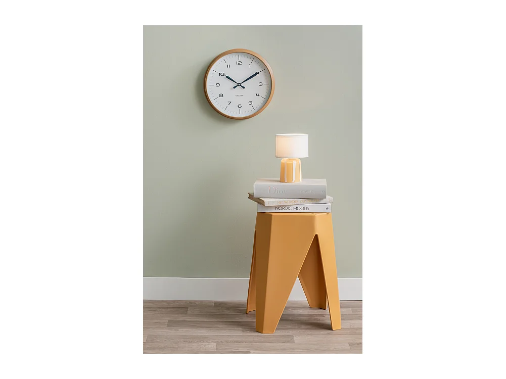 Horloge murale Modern Factory - Jaune ocre et bleu foncé - Ø30cm