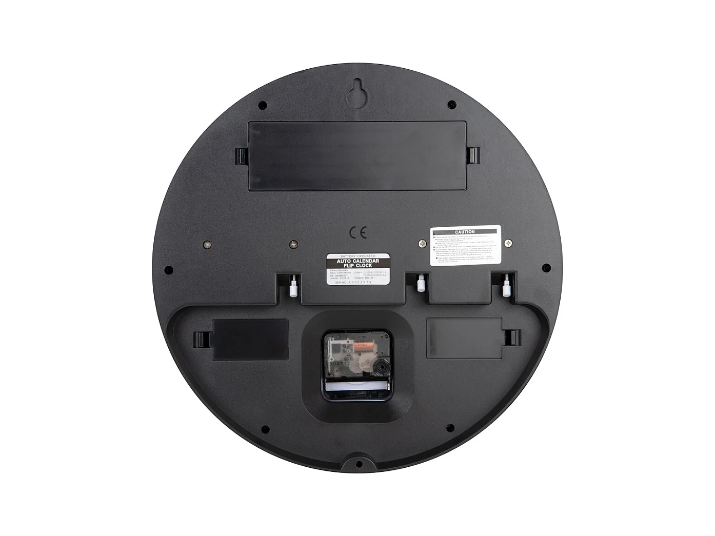 Horloge murale ronde Flip - Noir - Ø32,6 cm