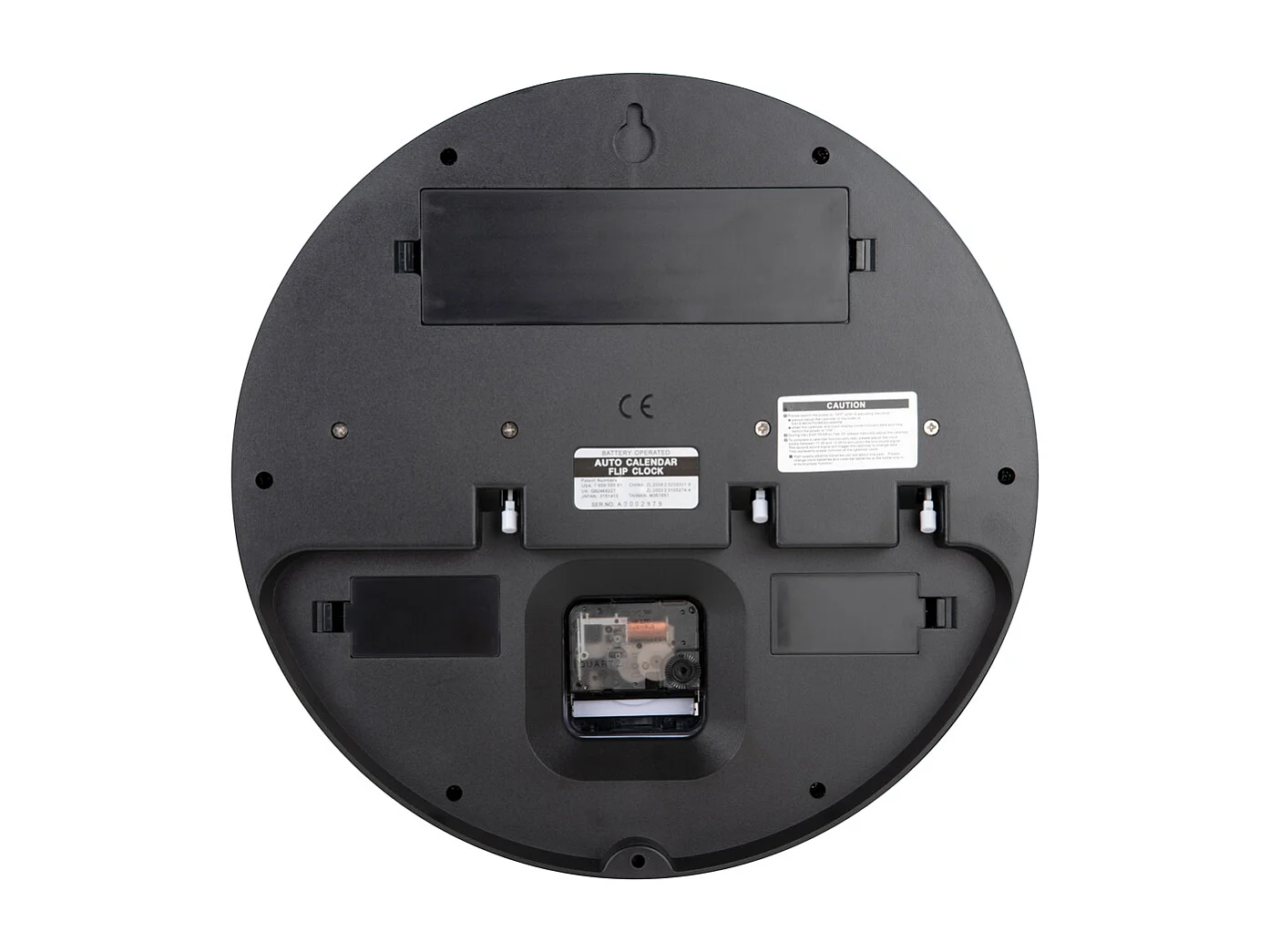 Horloge murale ronde Flip - Noir - Ø32,6 cm