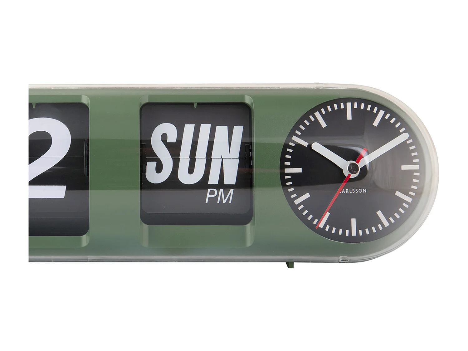 Horloge murale Tube Flip - Vert jungle