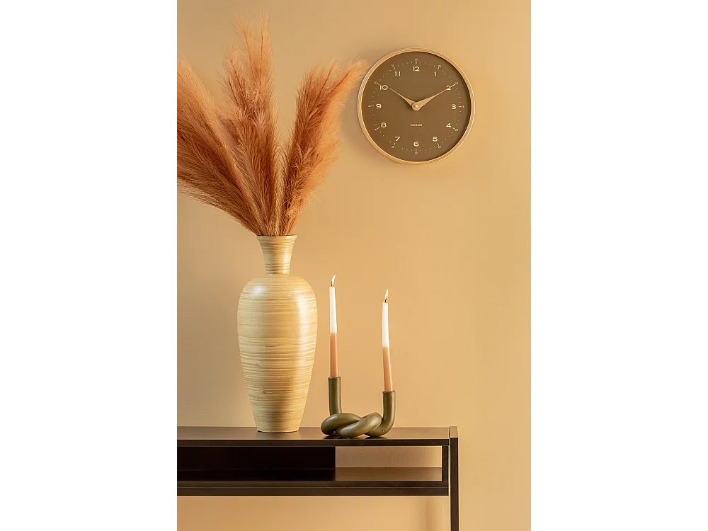 Horloge murale Osado Dome - Vert mousse - Ø30cm