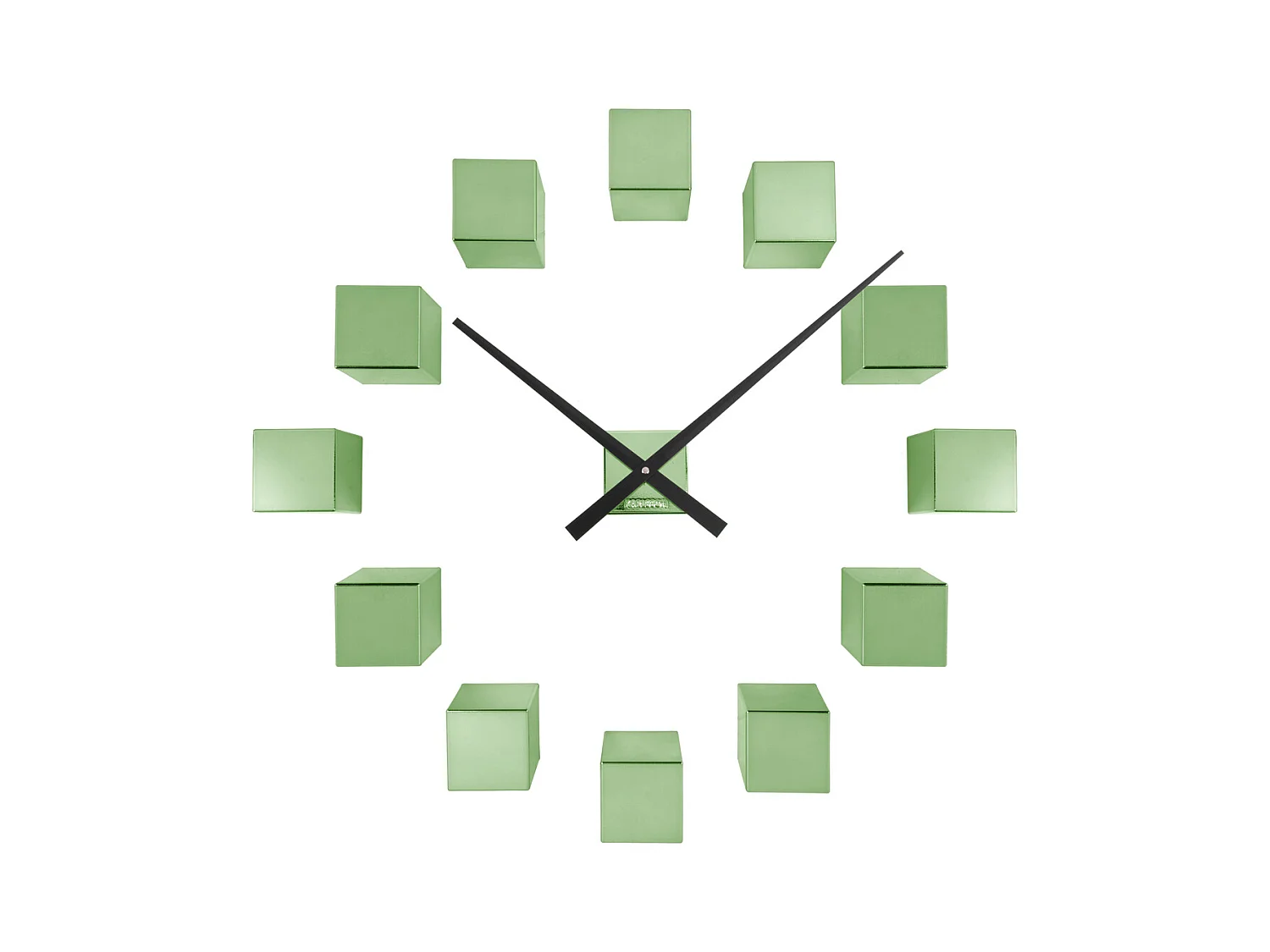 Horloge murale DIY Cubic Metallic - Vert métallisé - Ø40cm