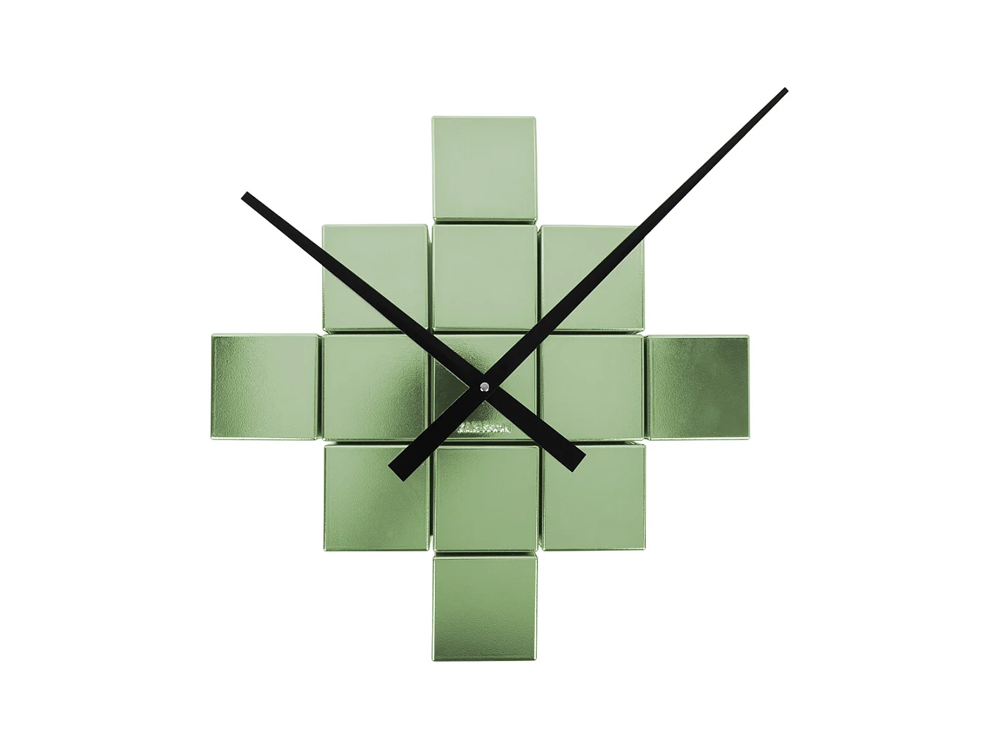 Horloge murale DIY Cubic Metallic - Vert métallisé - Ø40cm