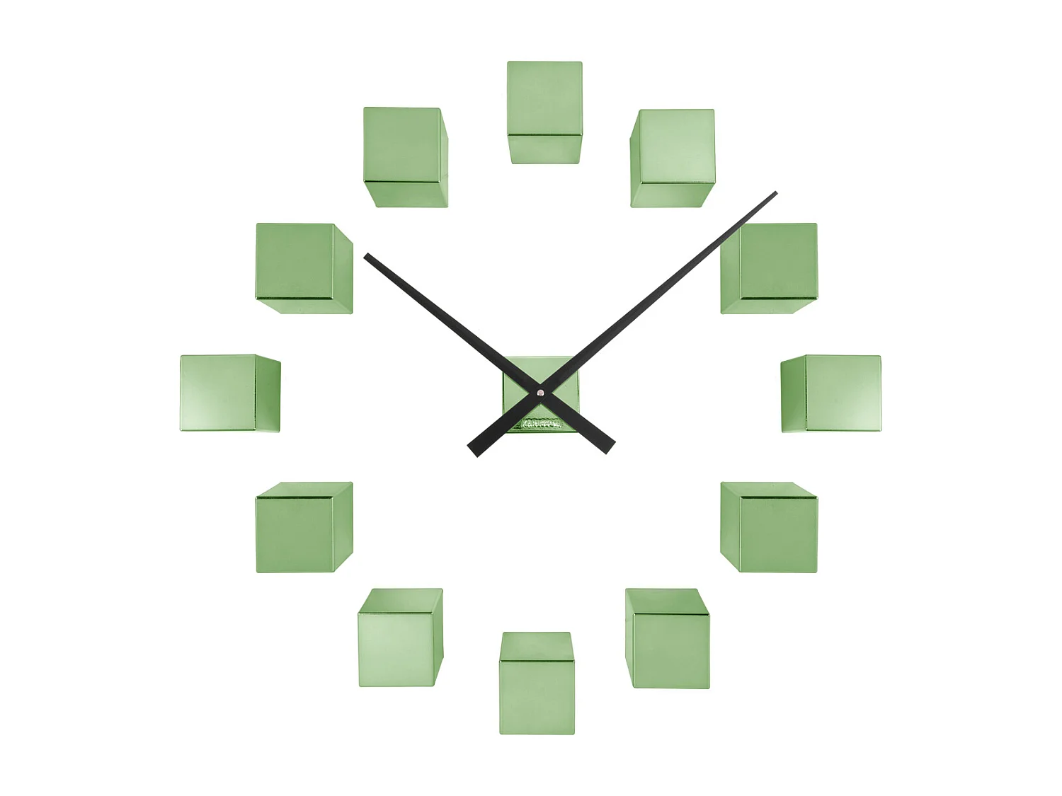 Horloge murale DIY Cubic Metallic - Vert métallisé - Ø40cm