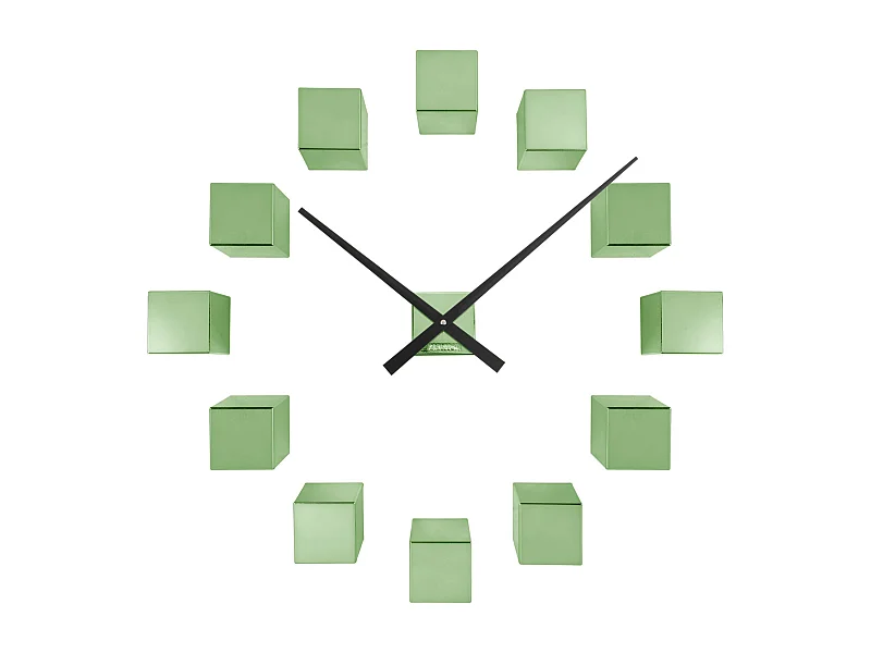 Horloge murale DIY Cubic Metallic - Vert métallisé - Ø40cm