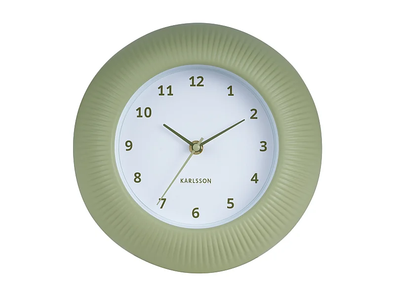 Reloj de pared Tender Rib - Verde té - Ø25cm