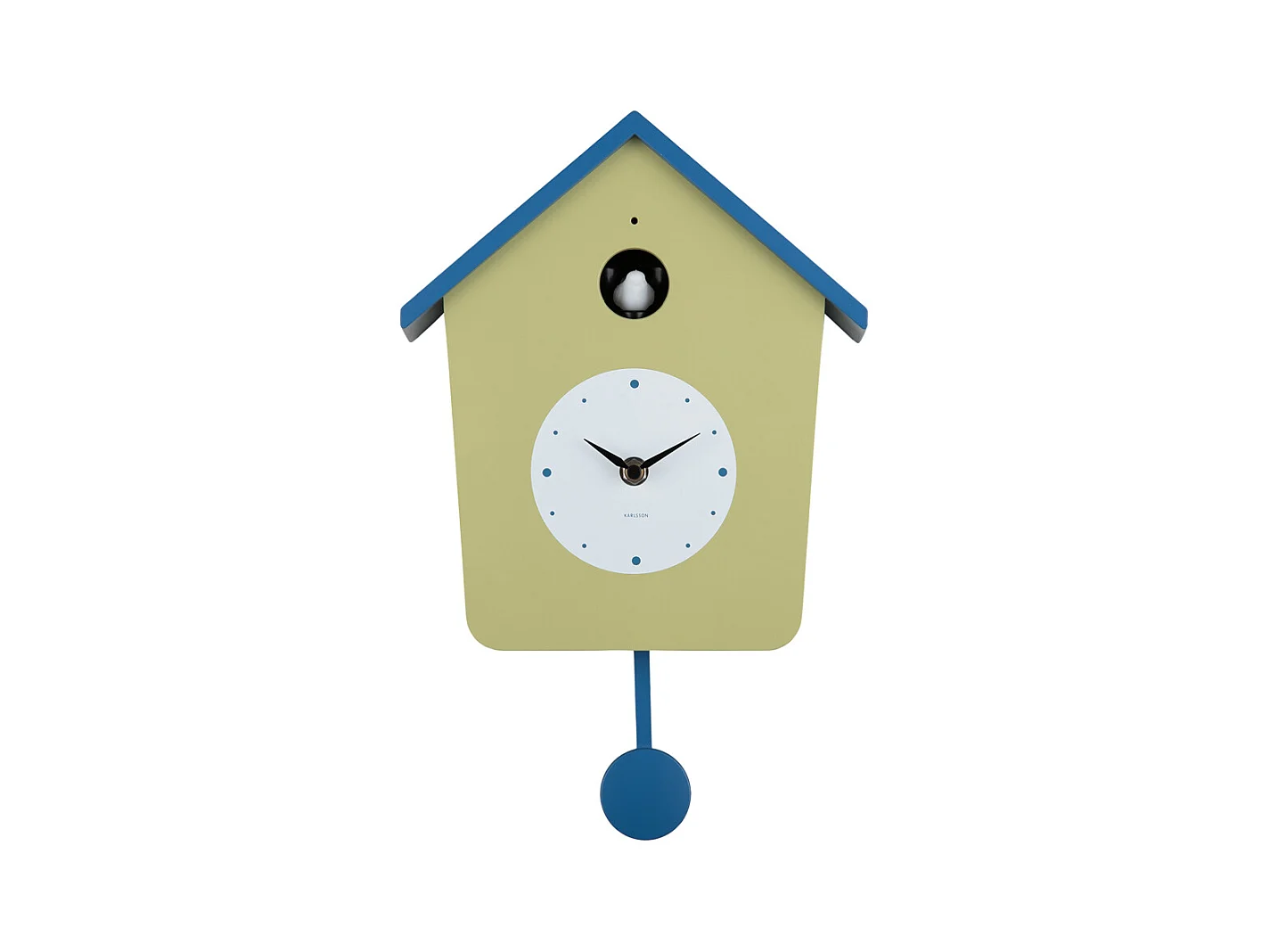 Horloge murale Cuckoo Light - Vert thé et bleu classique