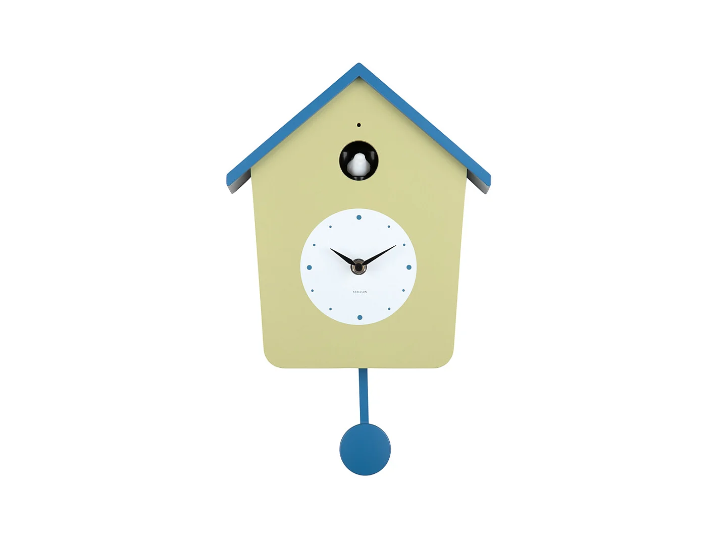 Horloge murale Cuckoo Light - Vert thé et bleu classique