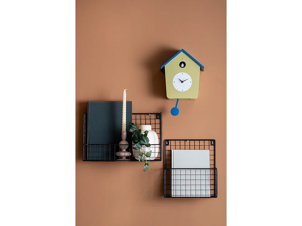 Horloge murale Cuckoo Light - Vert thé et bleu classique