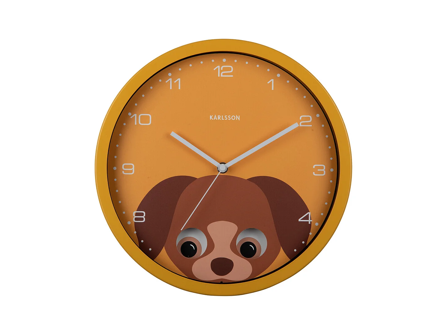 Horloge murale Peekaboo Dog - Jaune - Ø30,8 cm
