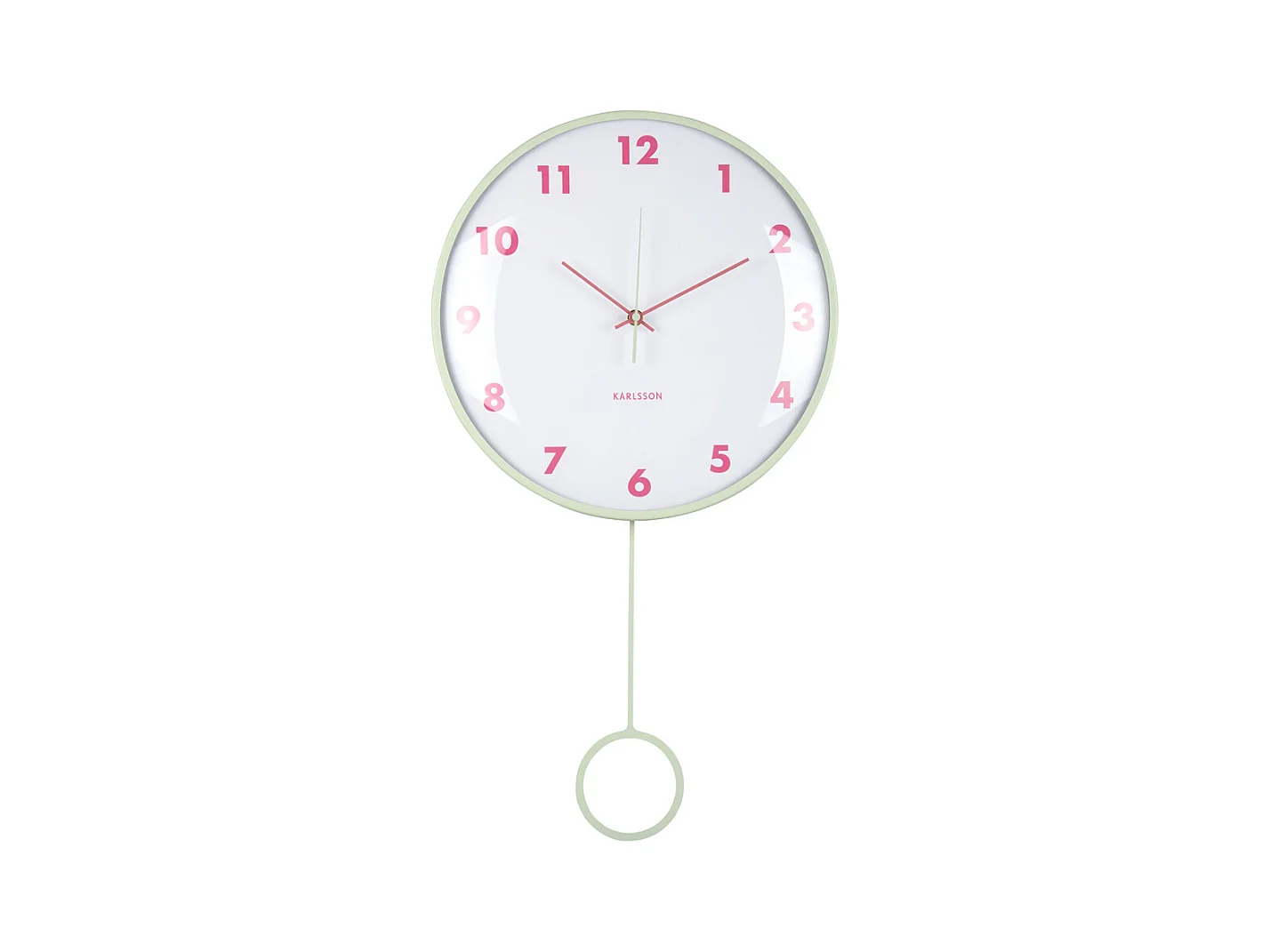 Horloge murale à pendule Cheeky Dome - Vert tendre