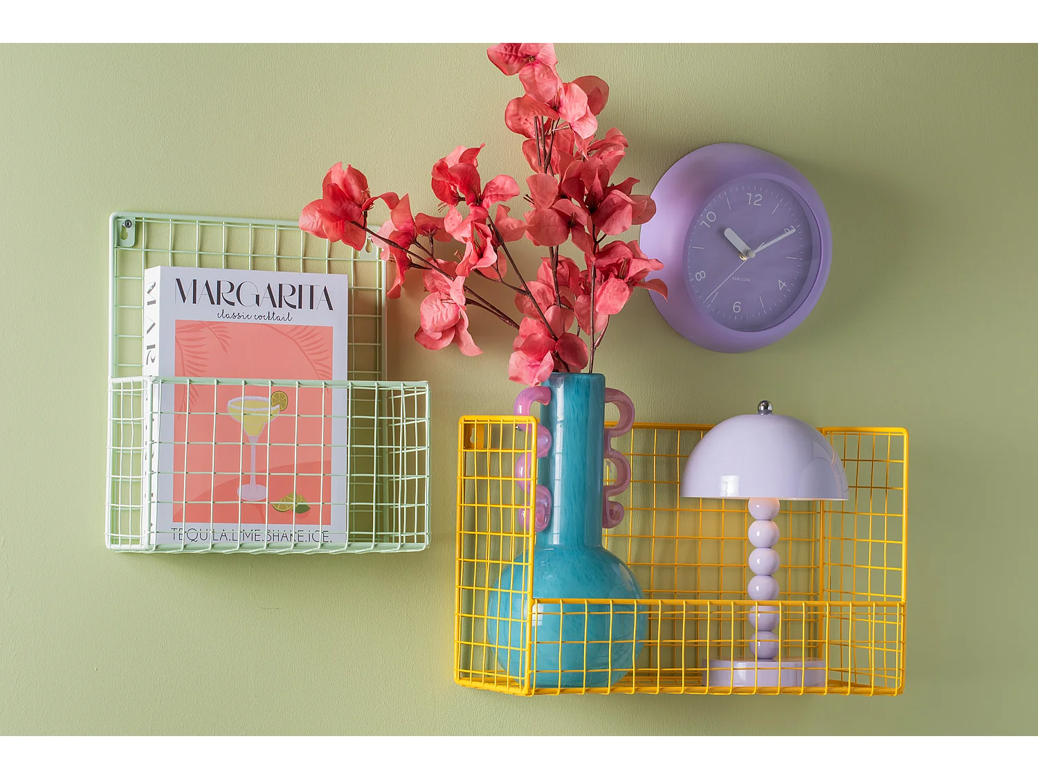 Horloge murale Slope - Violet doux - Ø20cm