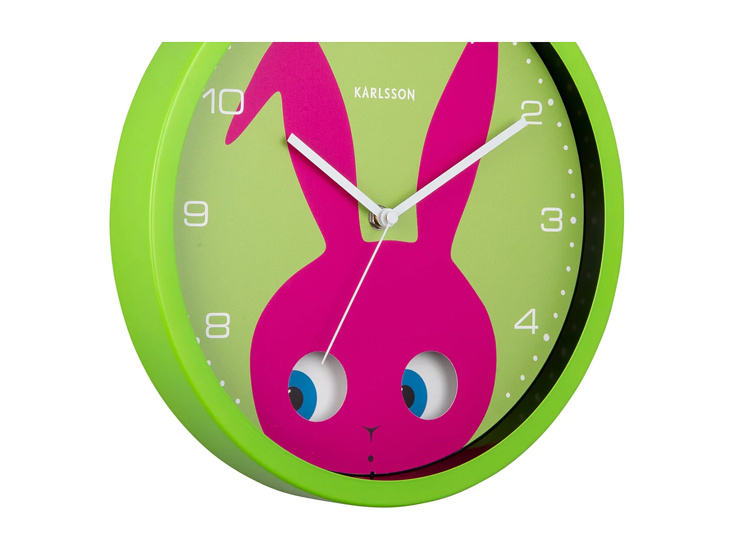 Horloge murale Peekaboo Bunny - Vert foncé - Ø30,8 cm