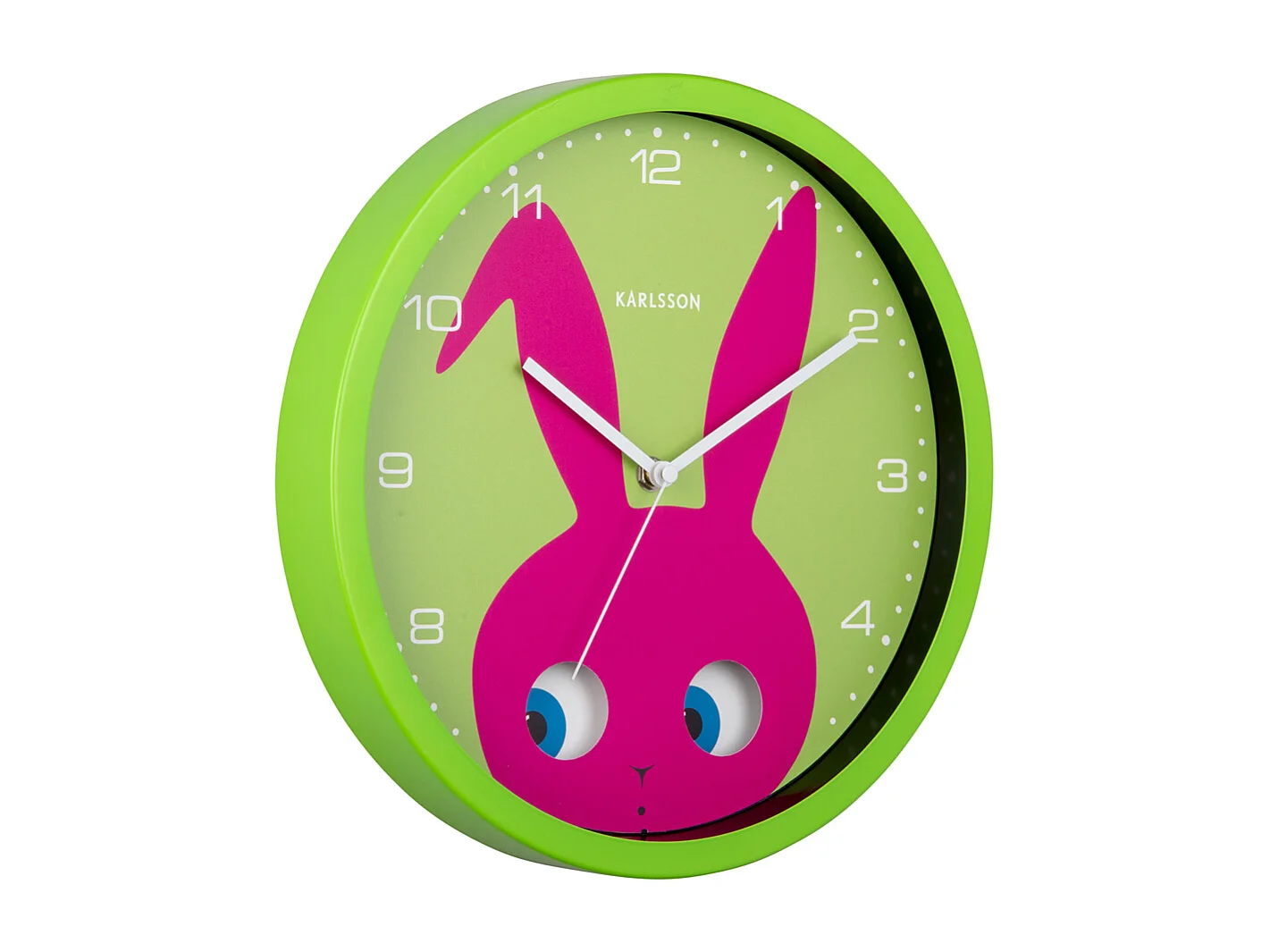 Horloge murale Peekaboo Bunny - Vert foncé - Ø30,8 cm