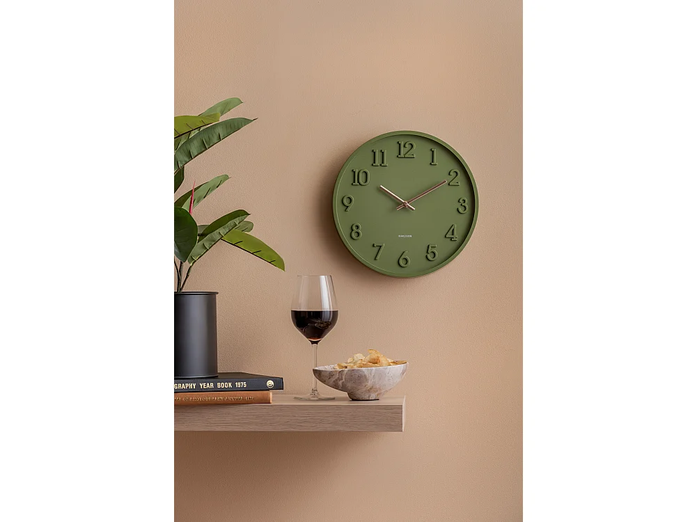 Horloge murale Calma - Vert armée