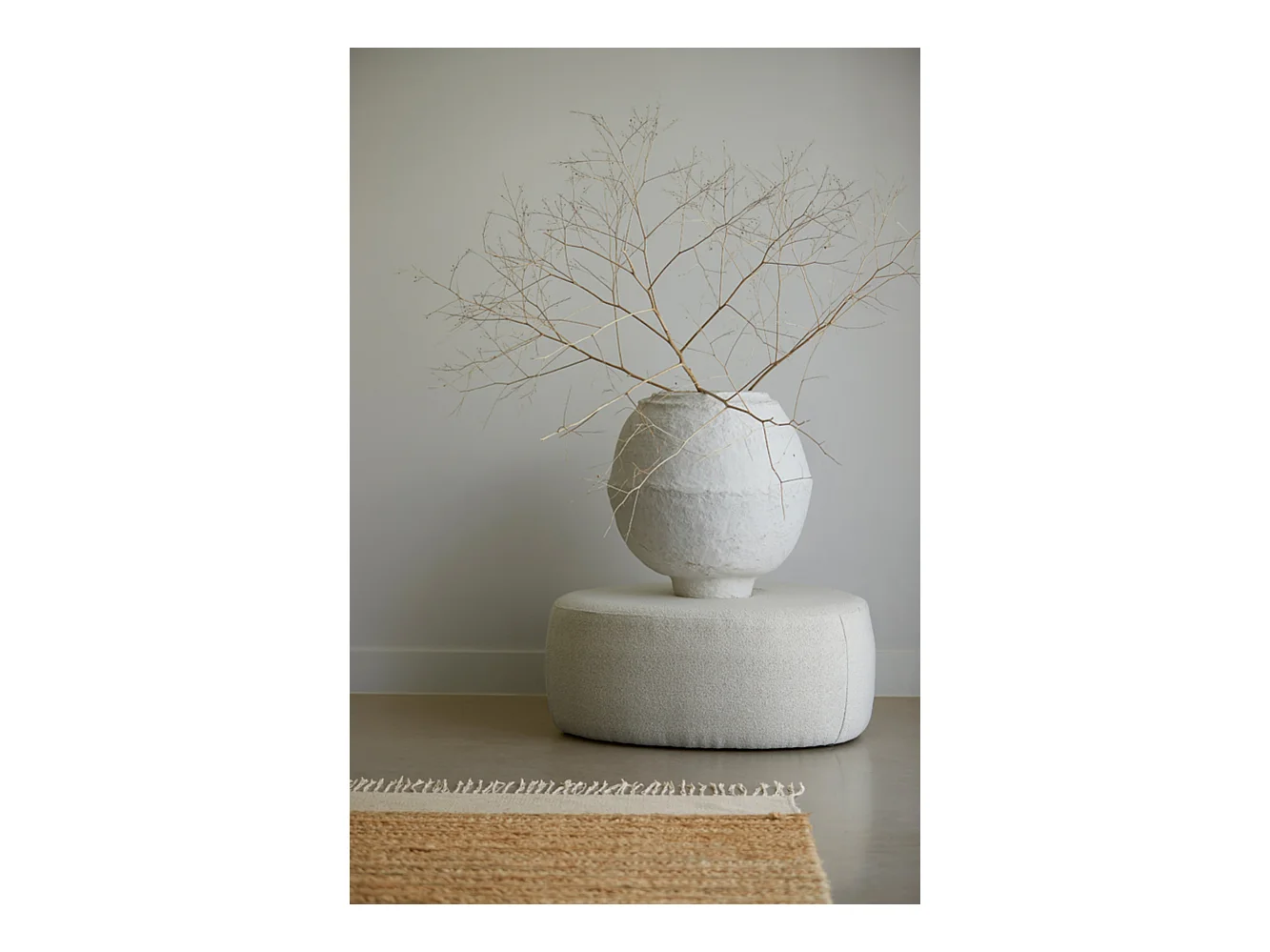 Pouf LIBERIA - Ø80x35cm - Marron