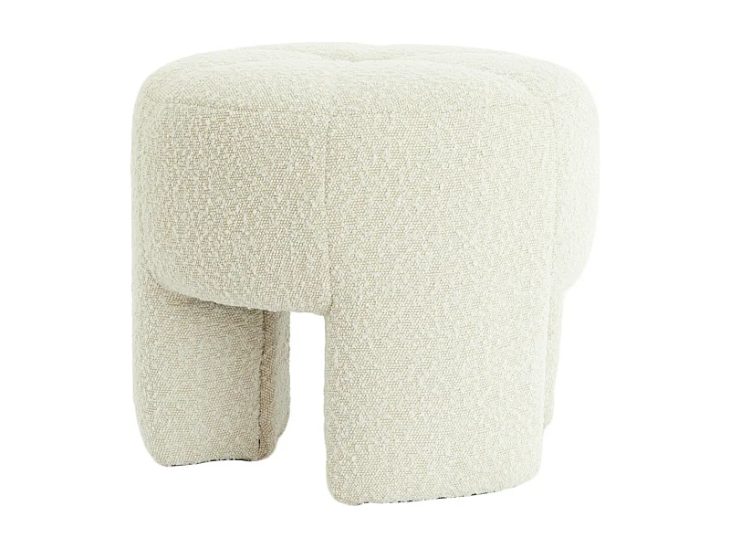 Pouf BATOEMI - Ø51x45cm - Blanc