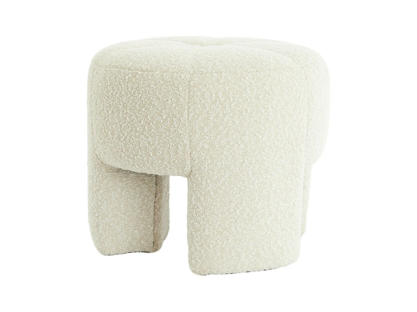 Poef BATOEMI - Ø51x45cm - Wit