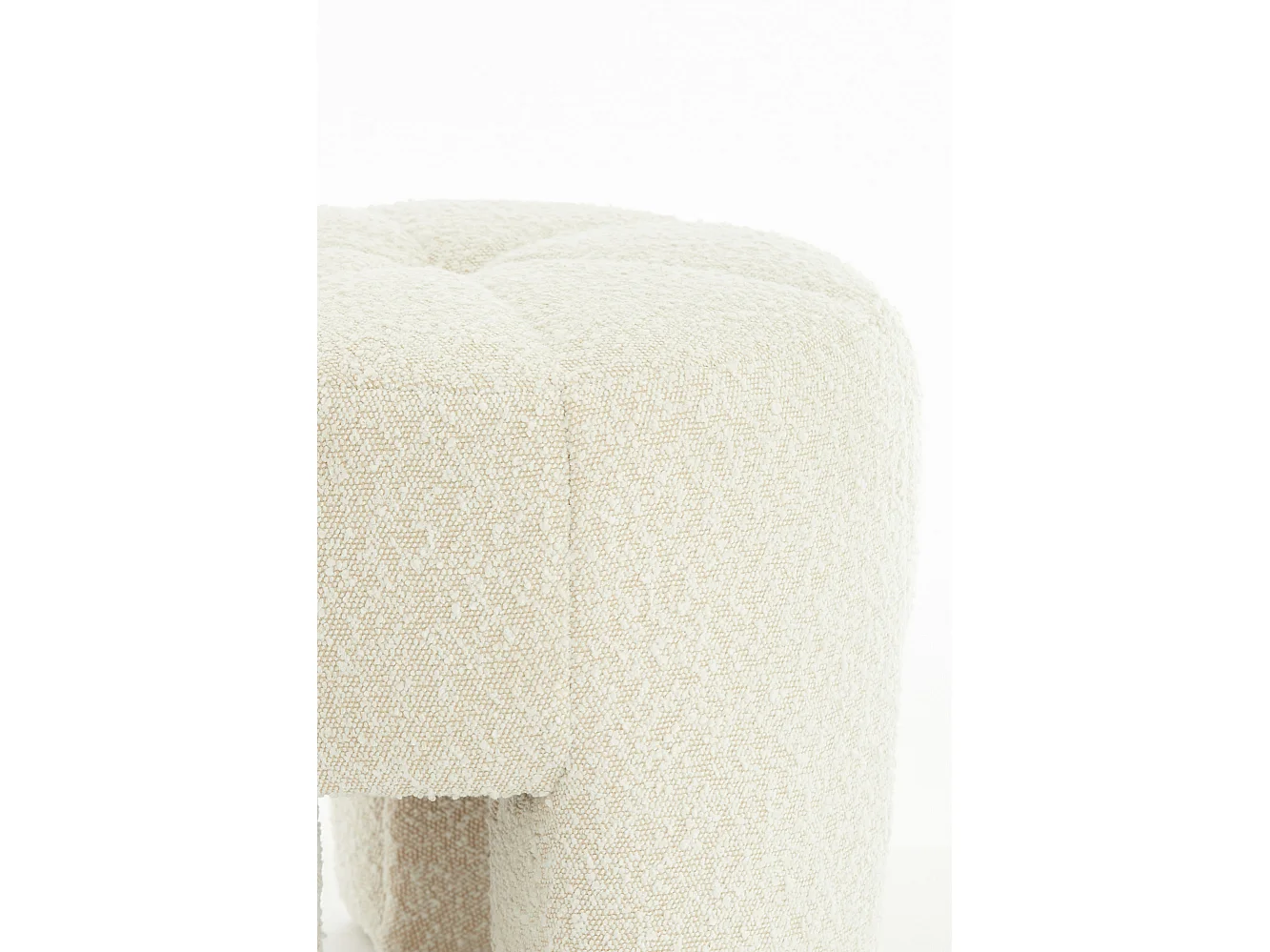Pouf BATOEMI - Ø51x45cm - Blanc