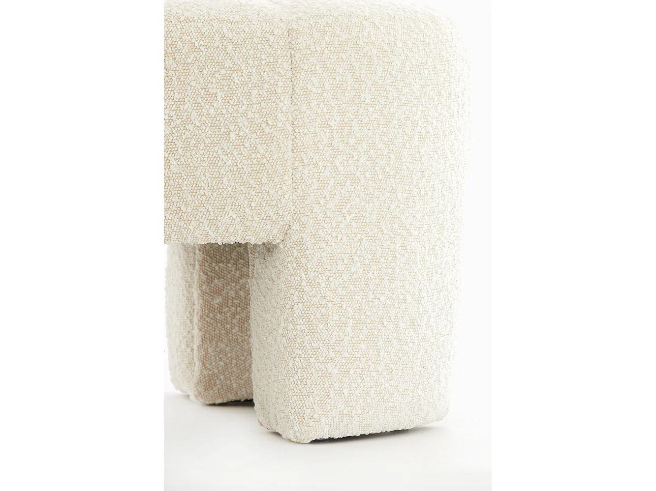 Pouf BATOEMI - Ø51x45cm - Blanc