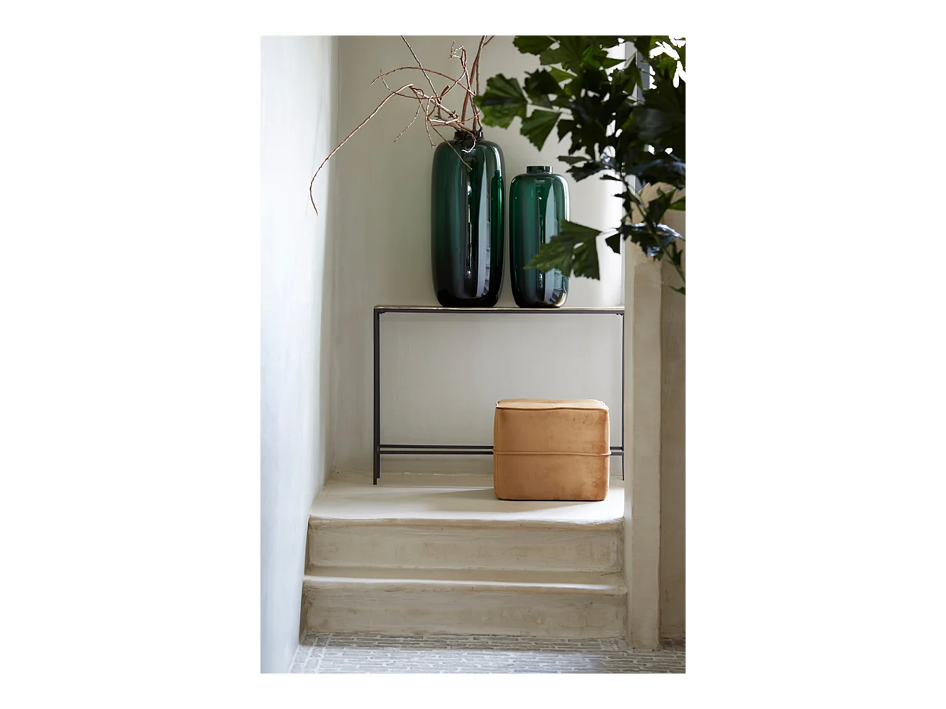 Pouf KIKI - Ø40x35cm - Marron