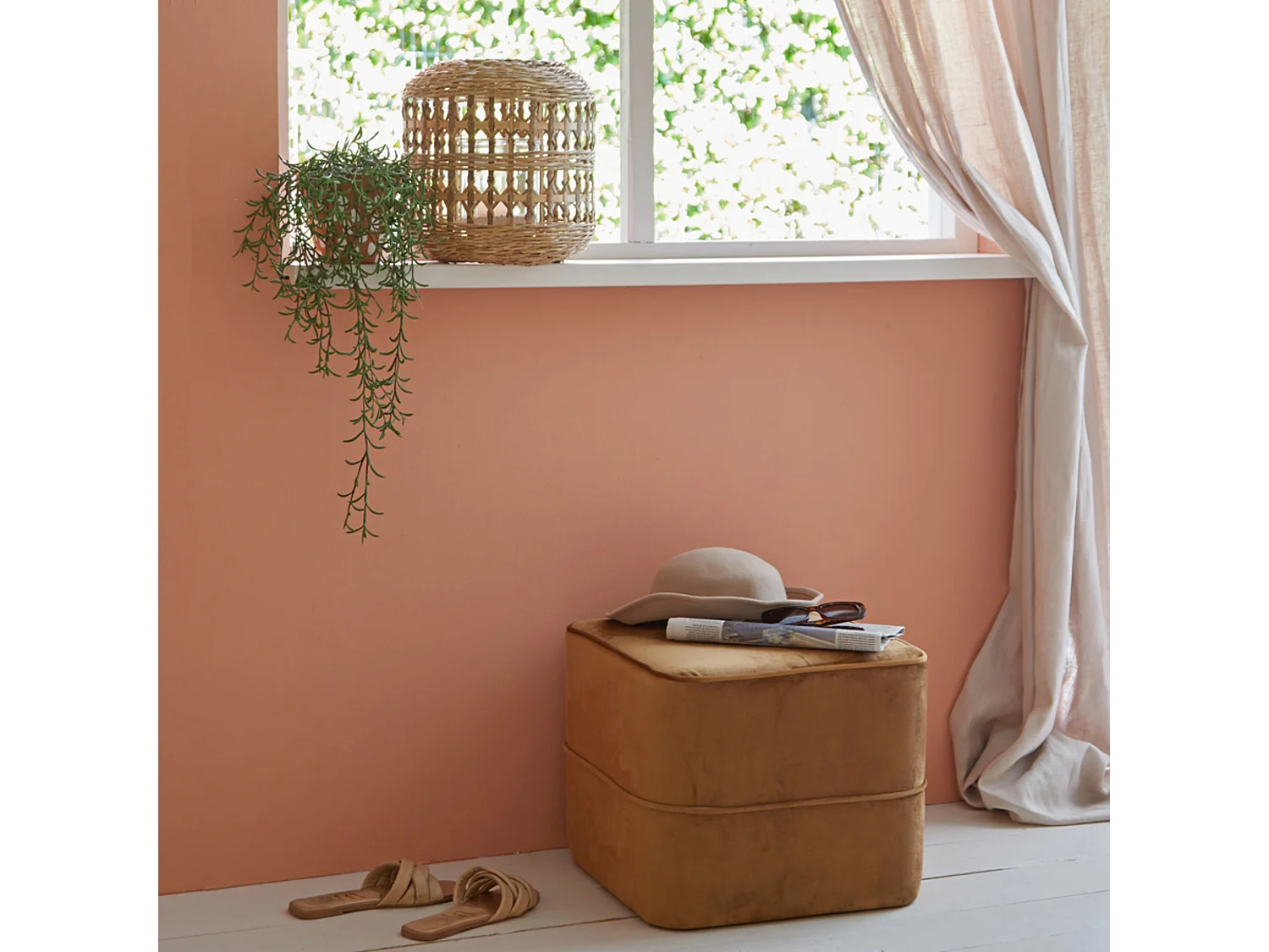 Pouf KIKI - Ø40x35cm - Marron