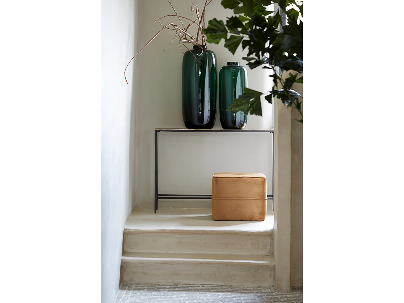 Pouf KIKI - Ø40x35cm - Marron