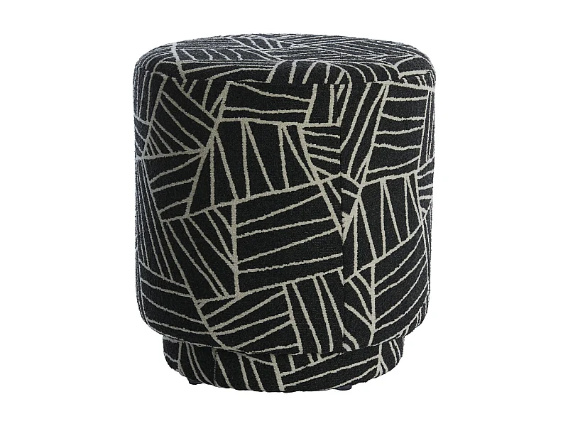 Poef DAVONTE - Ø40x44cm - Zwart