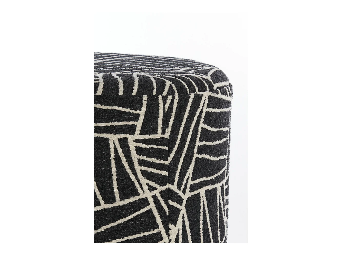 Pouf DAVONTE - Ø40x44cm - Noir