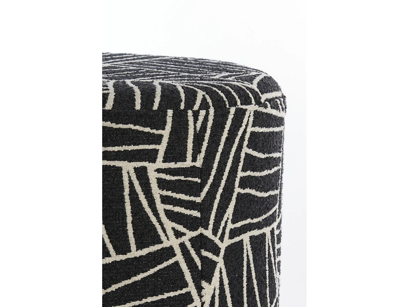 Pouf DAVONTE - Ø40x44cm - Noir