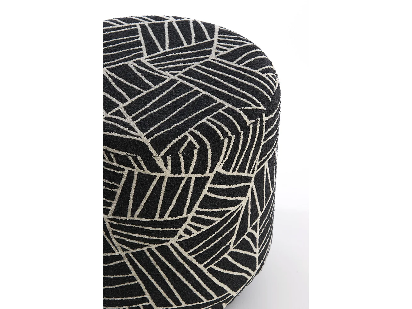 Pouf DAVONTE - Ø40x44cm - Noir