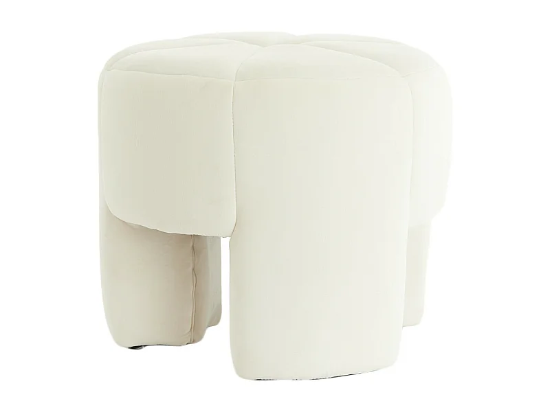 Pouf BATOEMI - Ø51x45cm - Weiß