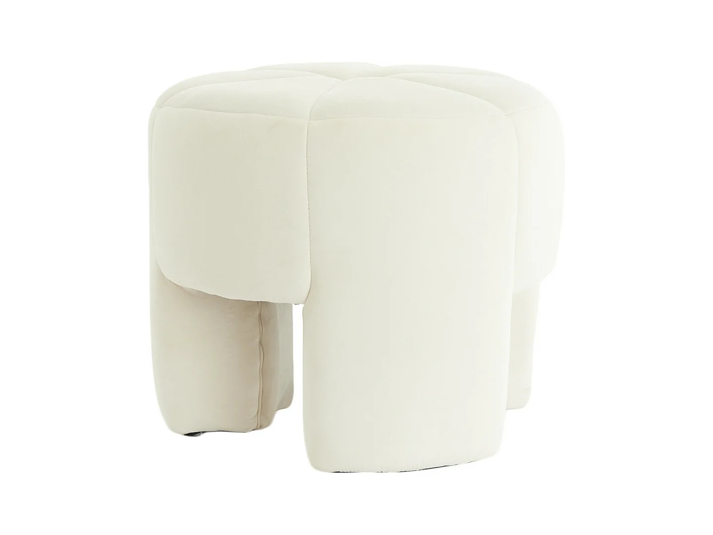 Pouf BATOEMI - Ø51x45cm - Weiß